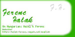 ferenc halak business card